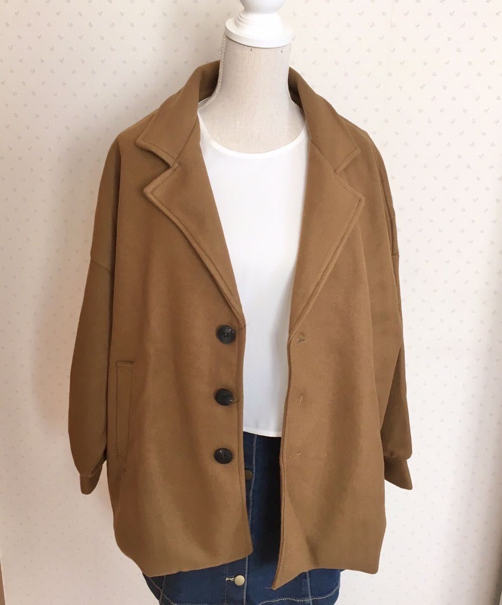 【ラスト1点】チェスター コート アウター ウール オーバーシルエット　M 送料無料　メンズ　レディース_画像6