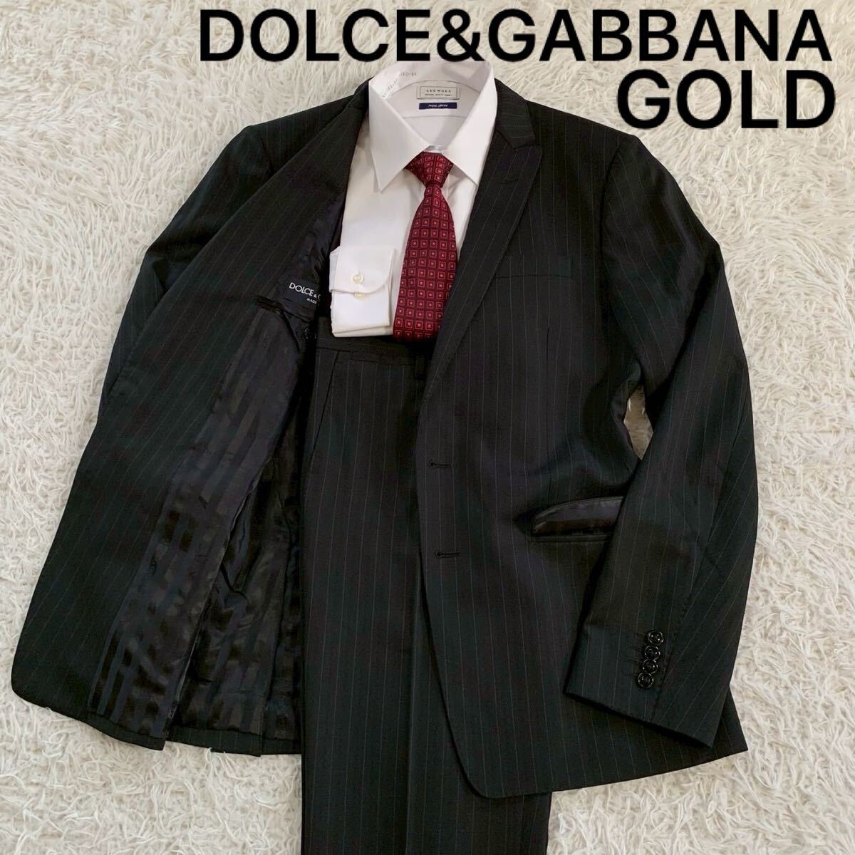 最高級イタリア製 ドルチェアンドガッバーナ テーラードジャケット ストライプ 最高級モデルGOLD DOLCE&GABBANA ドルチェ&ガッバーナ ゴールド