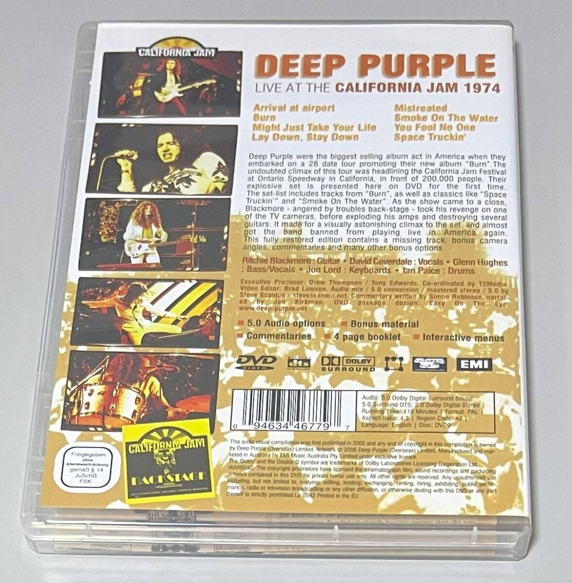 M7724◆DEEP PURPLE◆LIVE IN CALIFORNIA 1974(1DVD)輸入盤_画像2