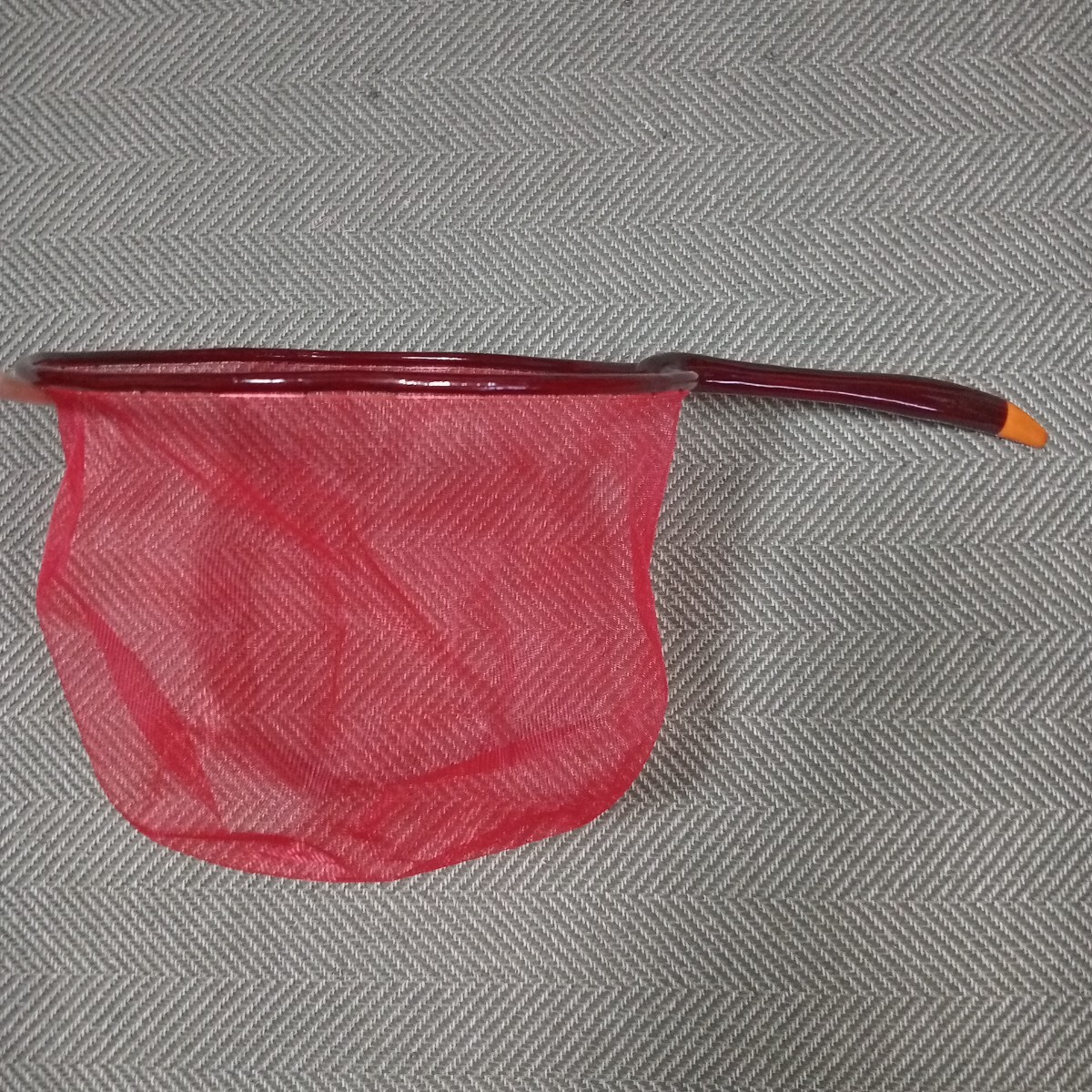カヤ天然木タモ、瀬釣り用。しつけピン仕様、石突鹿角。