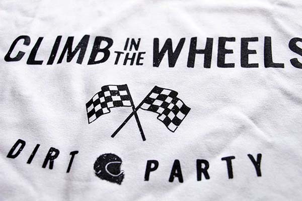新品★CLIMB IN THE WHEELS DIRT PARTY マックスウェイト コットンTシャツ 白 XS★モトクロス オフロード ヴィンテージ チェッカーフラッグ