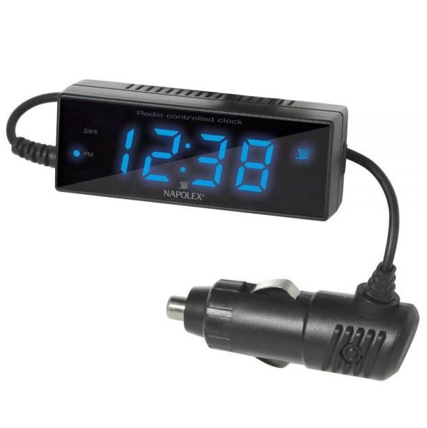 電波時計 見やすいLED発光表示 時間合わせ不要 デジタル表示 コンパクトサイズ 時計 車 カーアクセサリー ナポレックス FIZZ-870_画像9