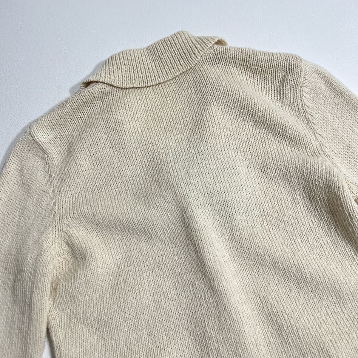 美品 FOXEY BOUTIQUE フォクシーブティック コットンジャケット ニットカーディガン カシミヤ混 ロゴプレート ソフトブレンド 38