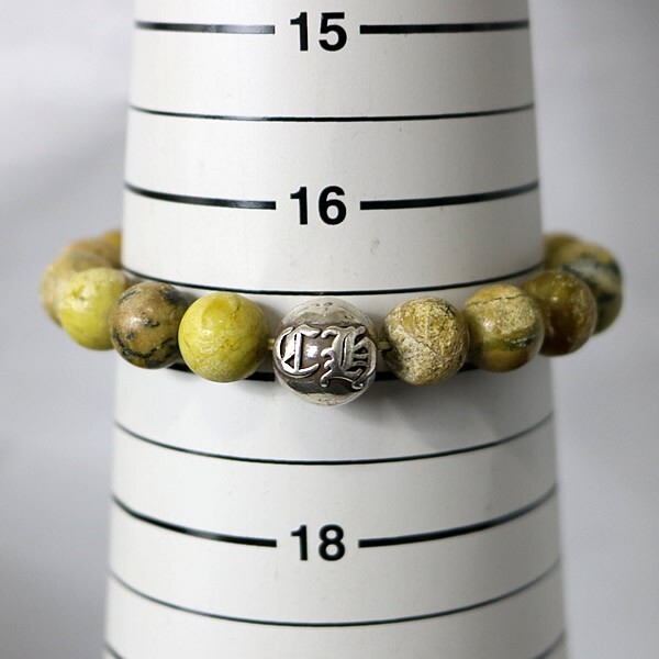 CHROME HEARTS 銀座店 クロムハーツ ビーズブレス 10mm メンズ シルバー SV925 黄 100039_画像4