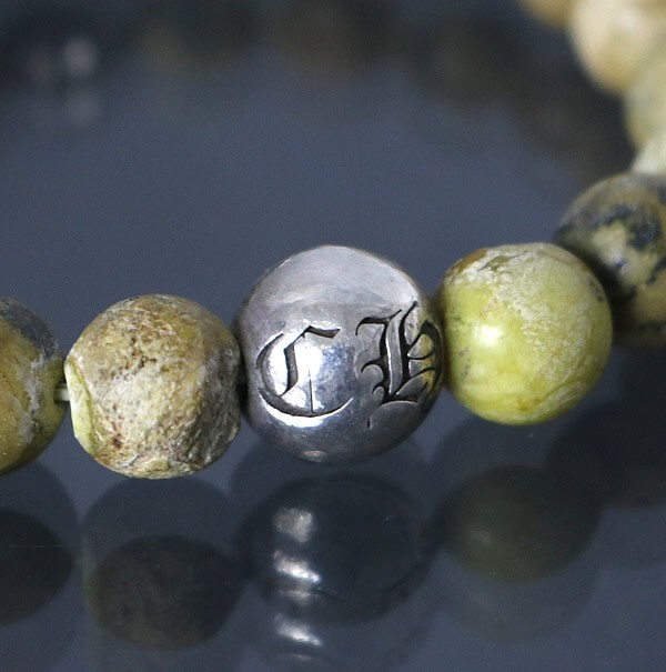 CHROME HEARTS 銀座店 クロムハーツ ビーズブレス 10mm メンズ シルバー SV925 黄 100039_画像3