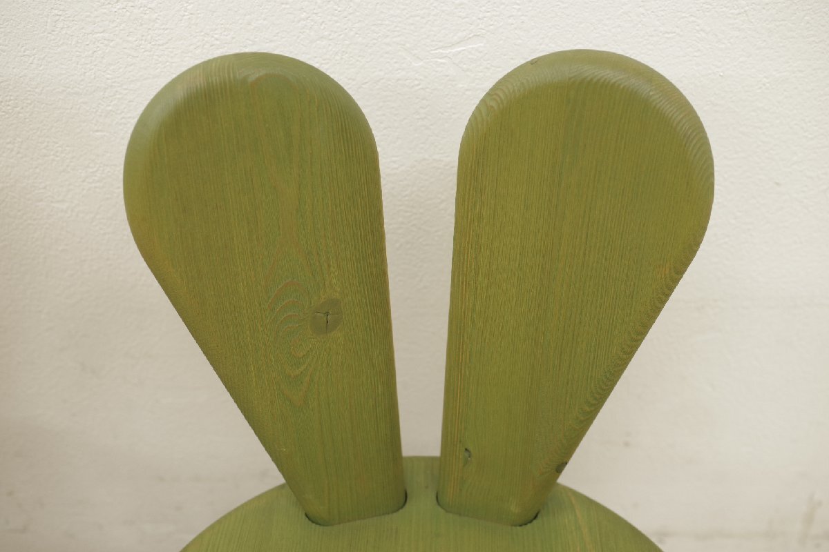 展示品 広松木工 WF キッズラビットチェア ヒノキ無垢 ２脚セット 天然木 キッズグリーン キッズイエロー 子供部屋 椅子 キッズルーム C_画像5