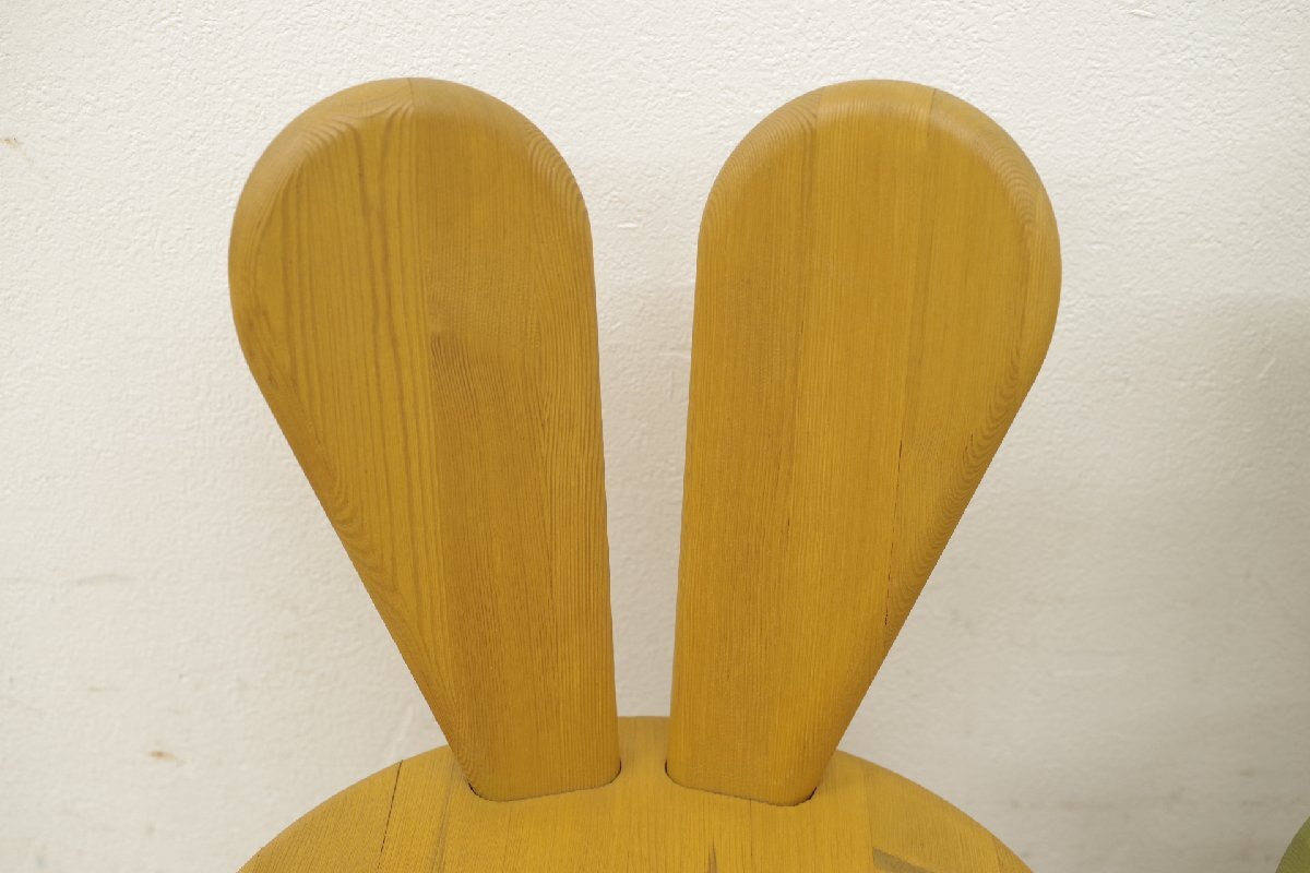 展示品 広松木工 WF キッズラビットチェア ヒノキ無垢 ２脚セット 天然木 キッズグリーン キッズイエロー 子供部屋 椅子 キッズルーム C_画像3