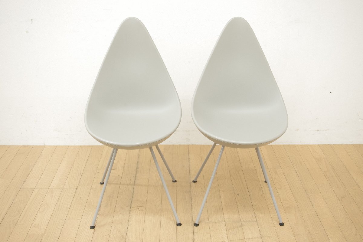  Fritz Hansen Fritz Hansen Drop стул 2 ножек комплект обеденный a Rene Jacobsen белый Северная Европа Дания современный обеденный стол стул A