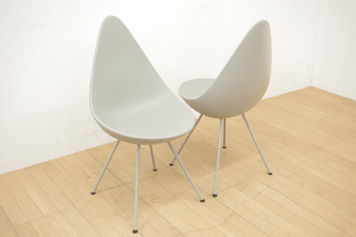  Fritz Hansen Fritz Hansen Drop стул 2 ножек комплект обеденный a Rene Jacobsen белый Северная Европа Дания современный обеденный стол стул A