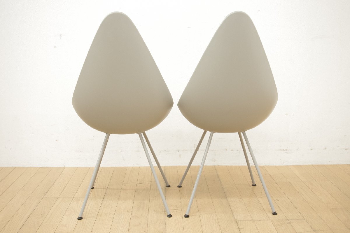  Fritz Hansen Fritz Hansen Drop стул 2 ножек комплект обеденный a Rene Jacobsen белый Северная Европа Дания современный обеденный стол стул A