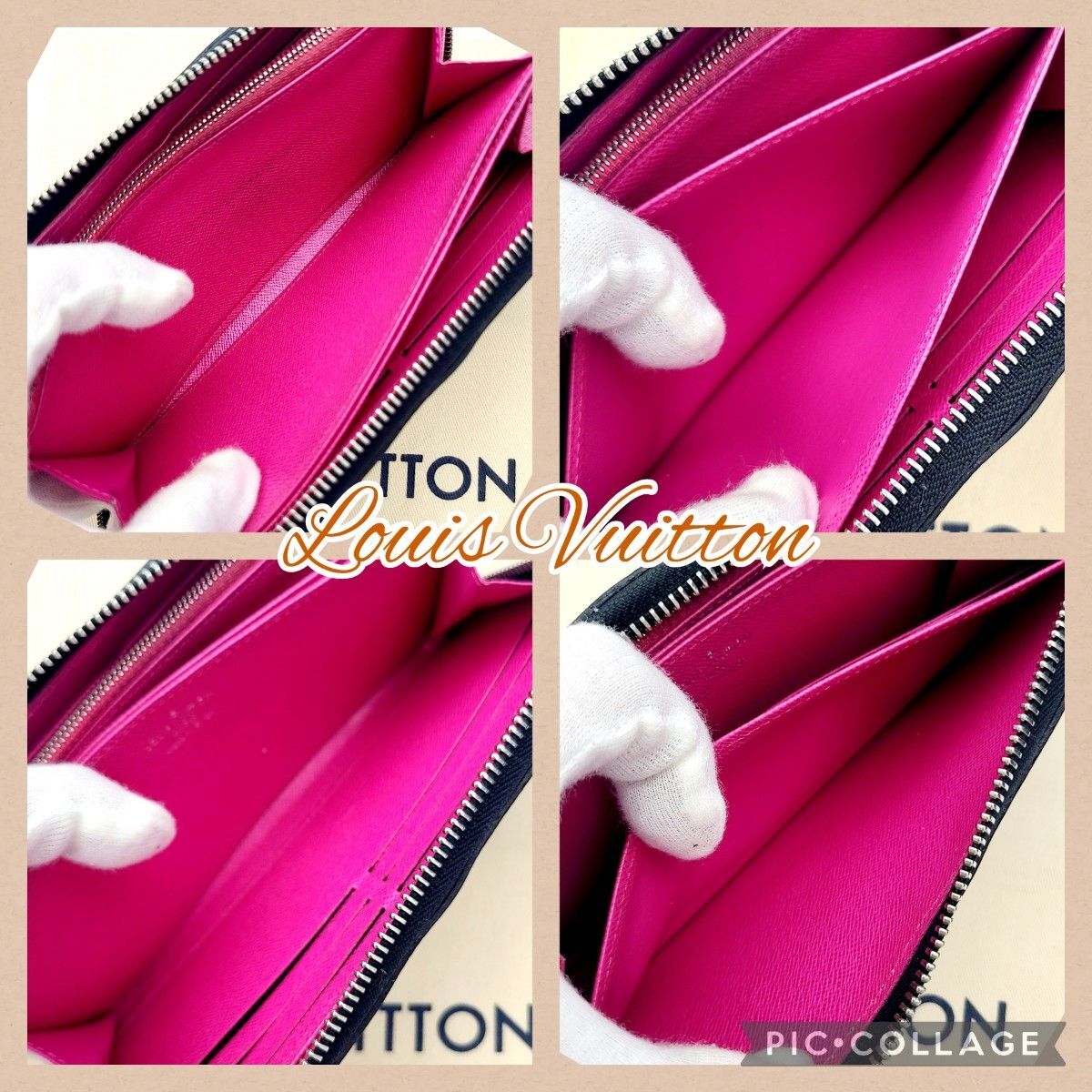 未使用級 ルイヴィトン 長財布 ジッピーウォレット ノワール エピ ピンク 黒 LOUIS VUITTON - LOUIS VUITTON 長財布 エピ ジッピー