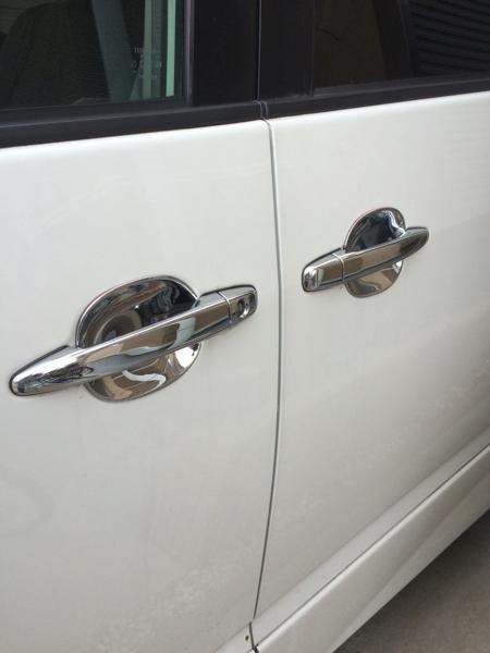 クロームメッキ　ドアハンドル ドア カバー ガード パネル トヨタ ヴェルファイア 20系 25系 皿_画像2
