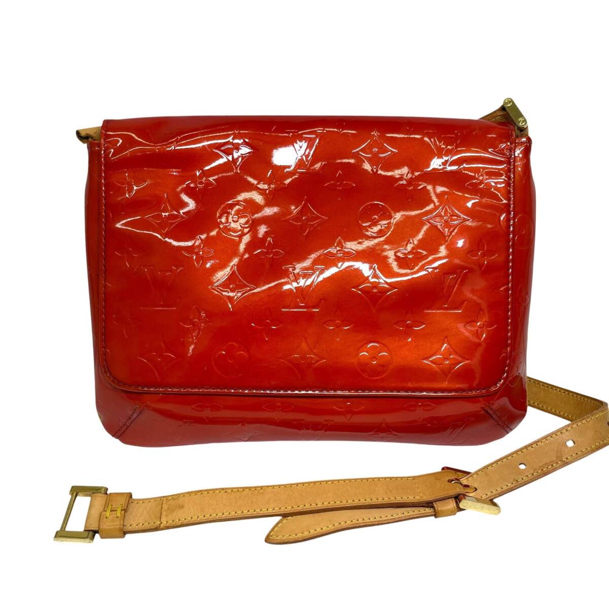 ☆中古品☆LOUIS VUITTON M91094 ヴェルニ トンプソンストリート ショルダーバッグ オレンジ 不良箇所有 （SM11208）