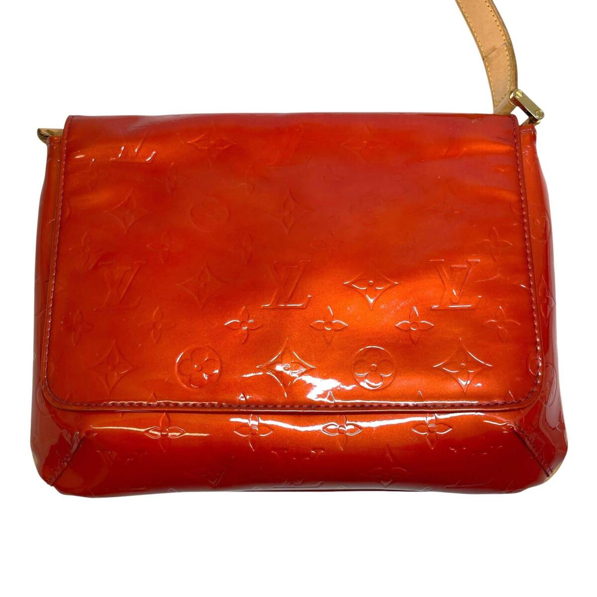 ☆中古品☆LOUIS VUITTON M91094 ヴェルニ トンプソンストリート ショルダーバッグ オレンジ 不良箇所有 （SM11208）