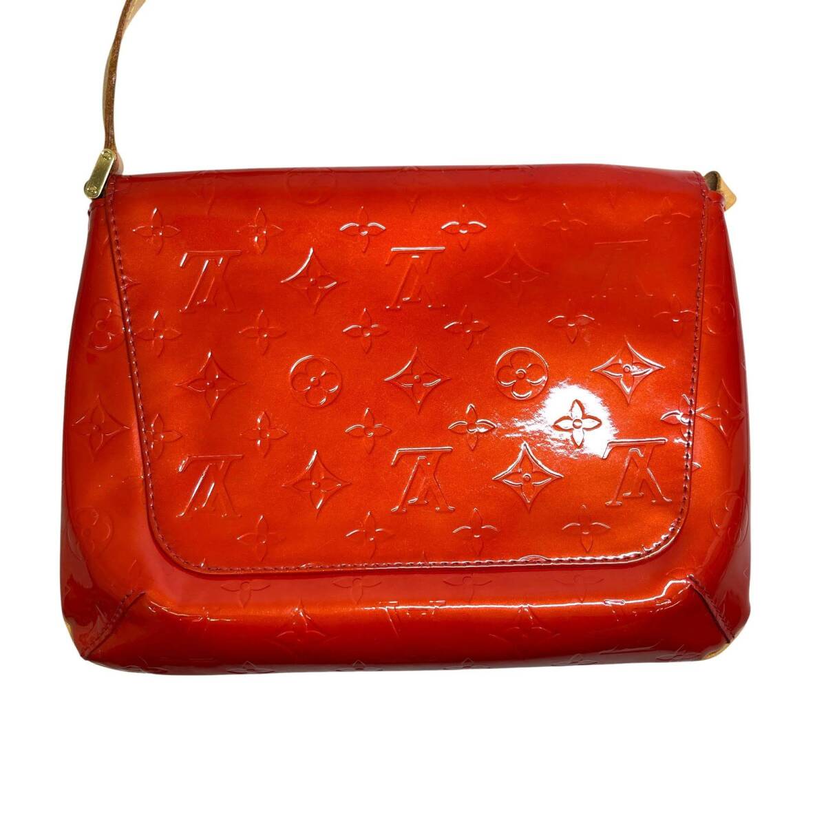☆中古品☆LOUIS VUITTON M91094 ヴェルニ トンプソンストリート ショルダーバッグ オレンジ 不良箇所有 （SM11208）