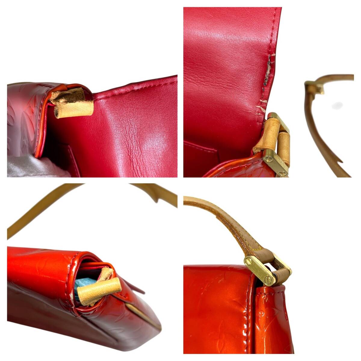 ☆中古品☆LOUIS VUITTON M91094 ヴェルニ トンプソンストリート ショルダーバッグ オレンジ 不良箇所有 （SM11208）