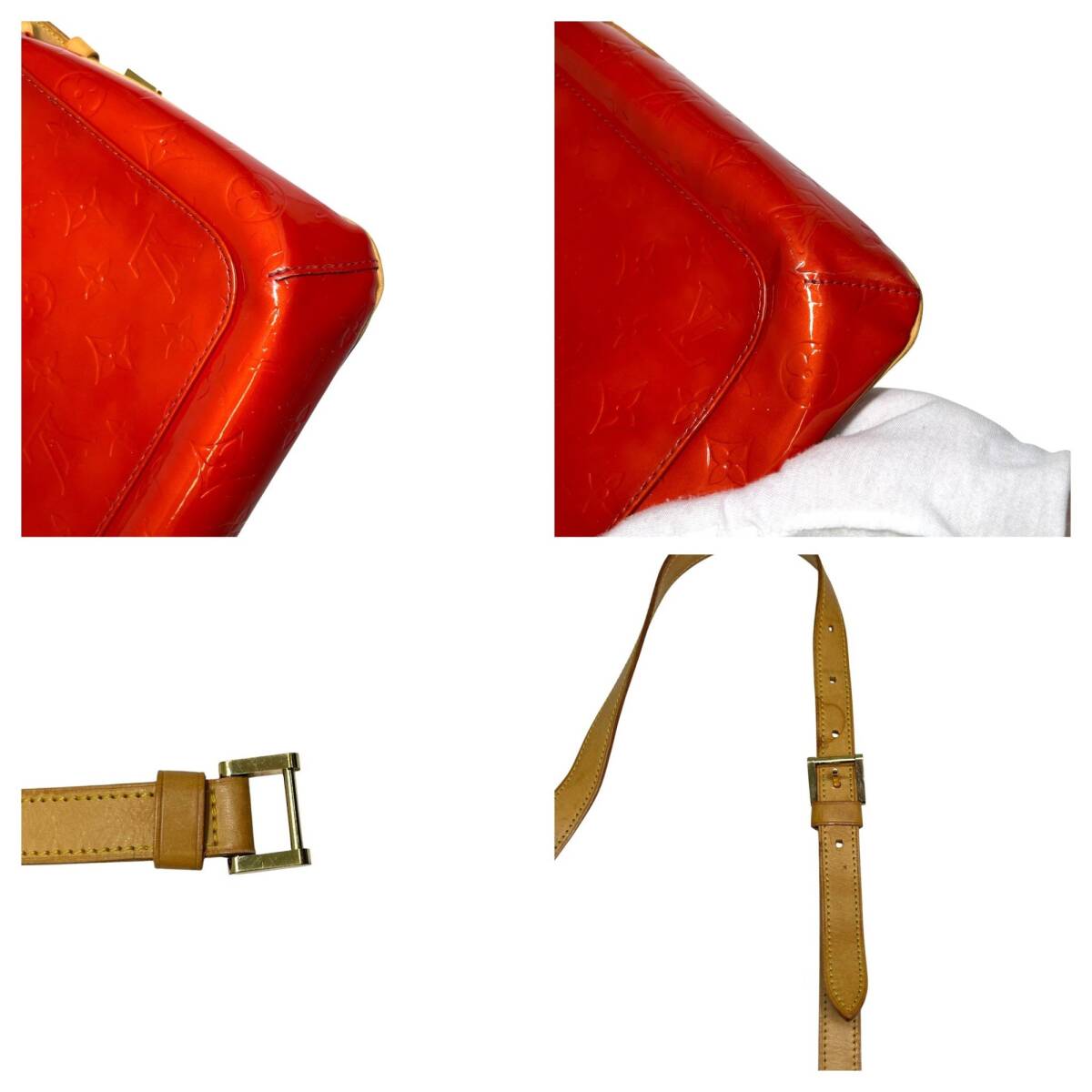 ☆中古品☆LOUIS VUITTON M91094 ヴェルニ トンプソンストリート ショルダーバッグ オレンジ 不良箇所有 （SM11208）