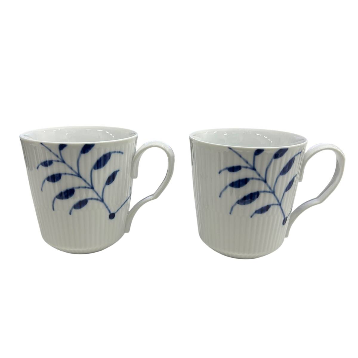 ◎未使用品◎ ROYAL COPENHAGEN ロイヤルコペンハーゲン ブルー フルーテッド メガ ペアマグカップ 2点 箱有 coHM3616COA_画像3