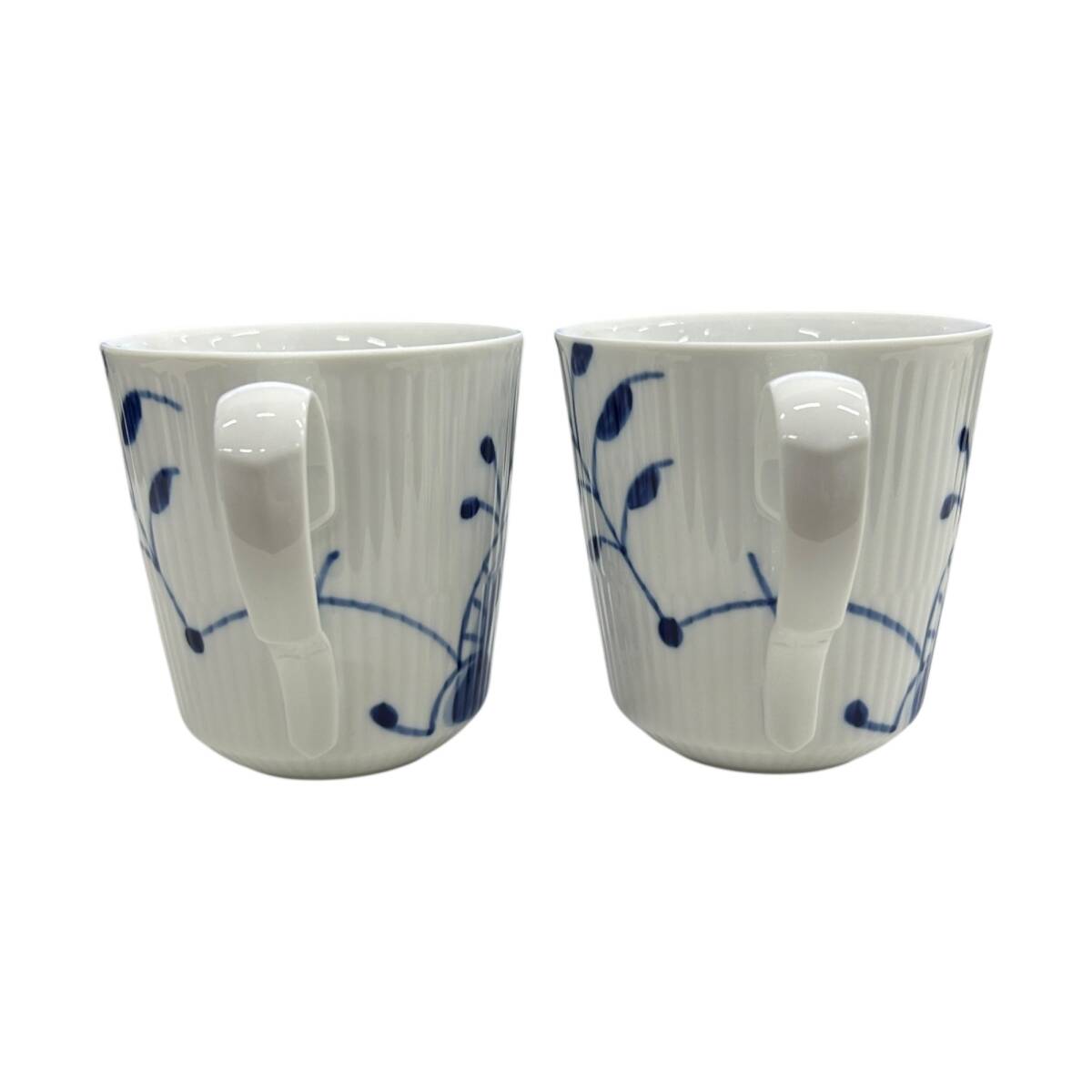 ◎未使用品◎ ROYAL COPENHAGEN ロイヤルコペンハーゲン ブルー フルーテッド メガ ペアマグカップ 2点 箱有 coHM3616COA_画像4