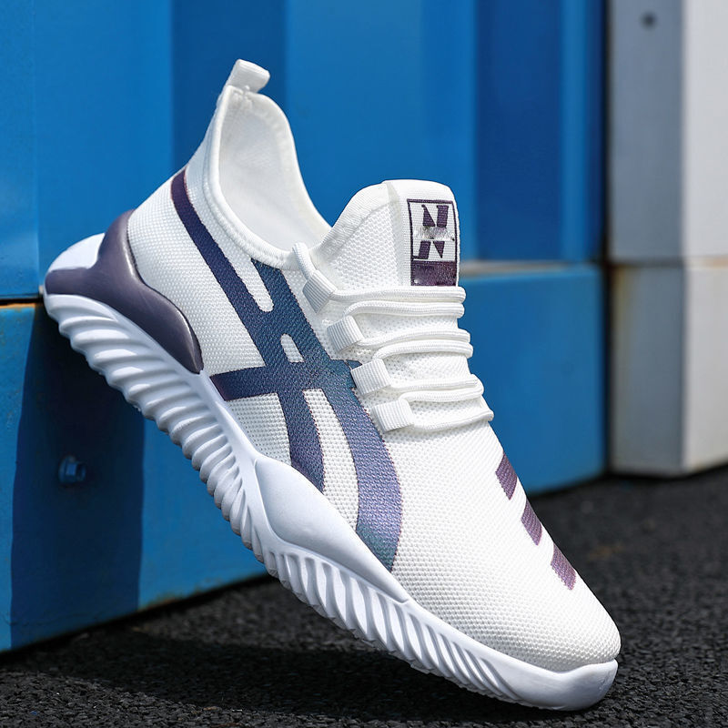 スニーカー メンズ 軽量 人気 ランニングシューズ ウォーキングシューズ トレッキング 快適 メッシュ 運動靴 ホワイト 26cm_画像1