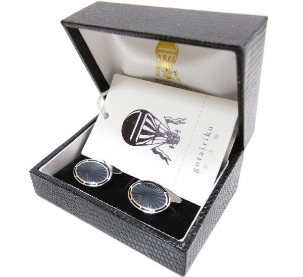 新品★五大陸 gotairiku★チェーン式 カフス★七宝 丹銅 日本製_画像1