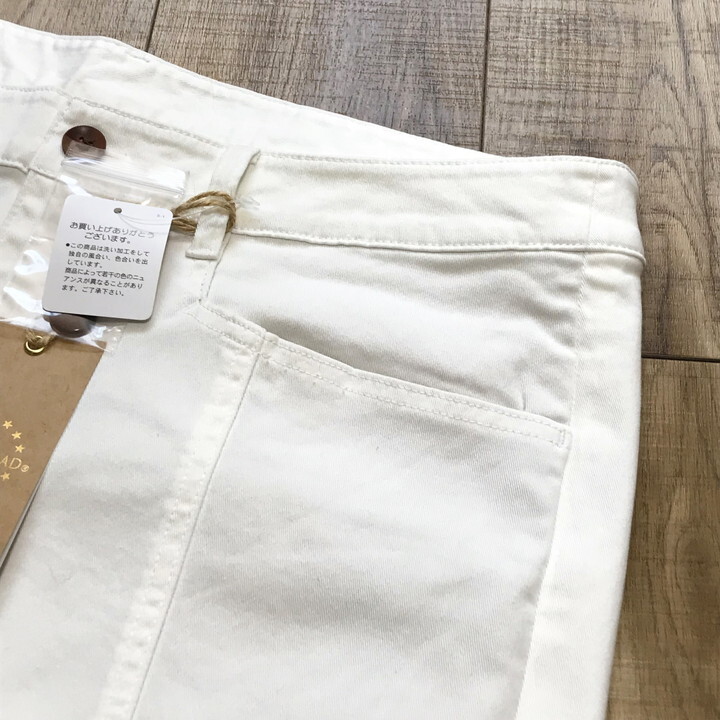 ■新品■ デニム ショートパンツ W96 4L相当 大きいサイズ ホワイト ボトムス ハーフパンツ 白 レディース カジュアル 春 夏 秋 CR93_画像5