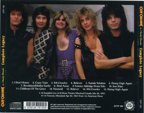 Ozzy Osbourne w/ Randy Rhoads / Complete Legacy 新品輸入プレス盤CD_画像2