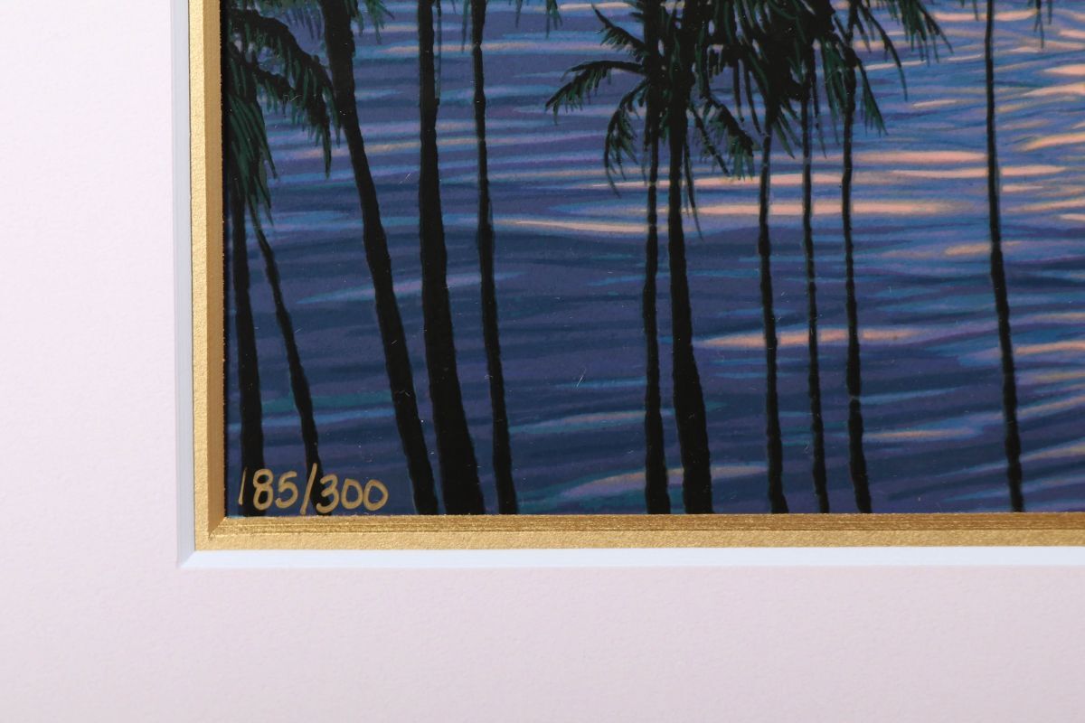 9514 デイビッド・ガエーゴス David Maes Gallegos 「ヒロベイガーデンズ」 シルクスクリーン 額装 真作 作品証明書付 アメリカ ハワイ_画像4