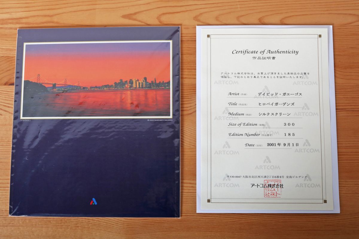 9514 デイビッド・ガエーゴス David Maes Gallegos 「ヒロベイガーデンズ」 シルクスクリーン 額装 真作 作品証明書付 アメリカ ハワイ_画像8