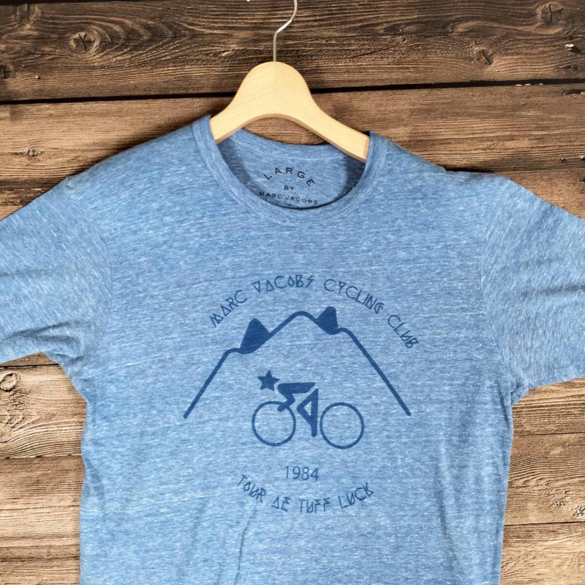 MARC JACOBS マークジェイコブス レディース 半袖 Tシャツ サイクリングクラブ ロゴプリント ミックスブルー Lサイズ スポーツ カジュアル_画像4