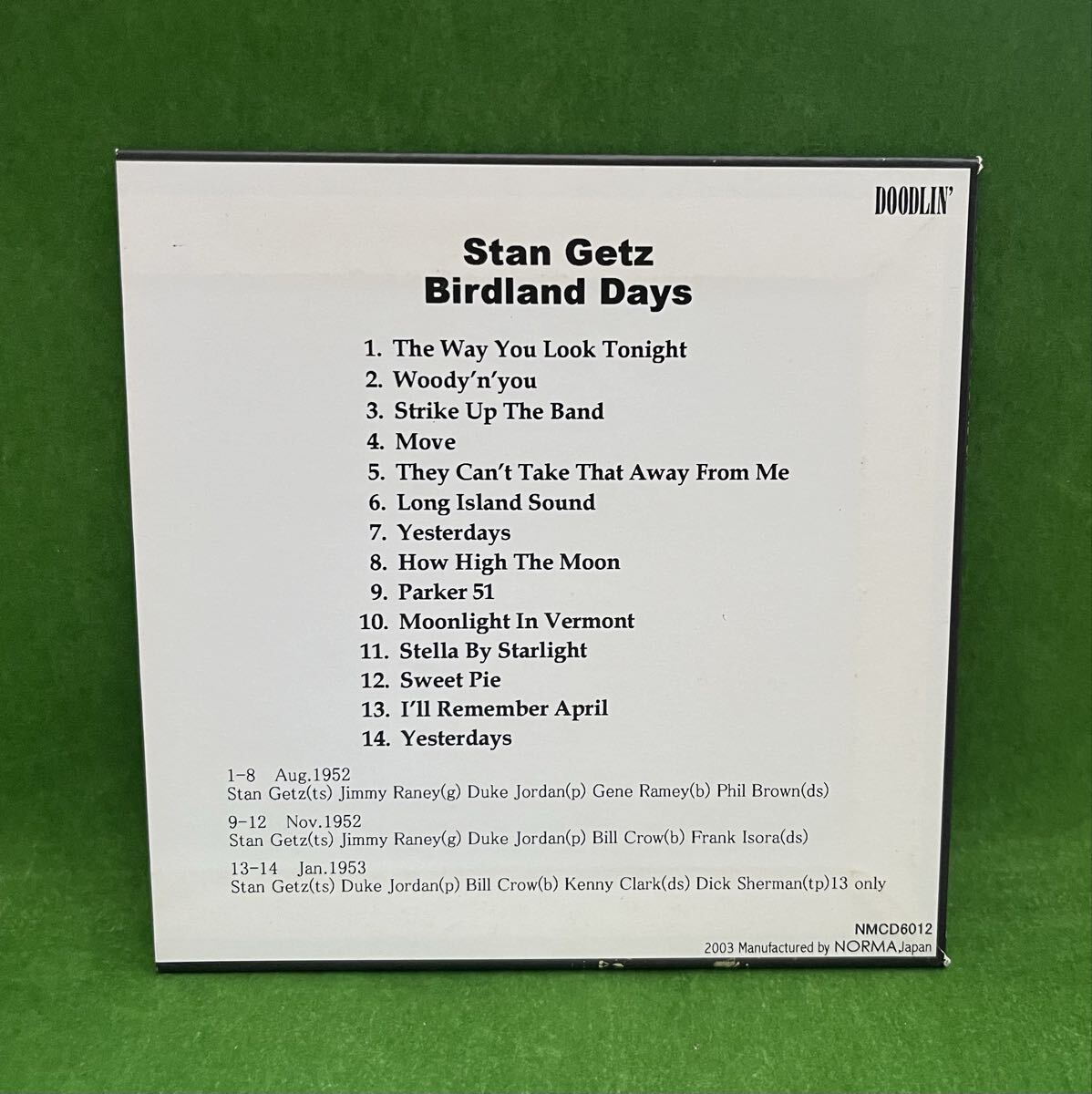 ● 送料無料 CD ● Stan Getz Birdland Days (Norma) ● スタン・ゲッツ バードランド ライブ盤 NORMA 紙ジャケ ●_画像4