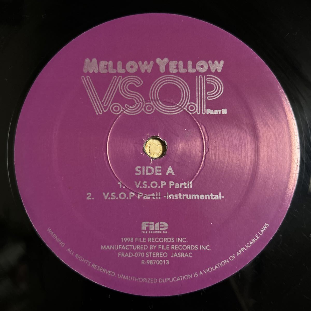 Mellow Yellow / V.S.O.P PART II / 日本語ラップ LP レコード_画像3