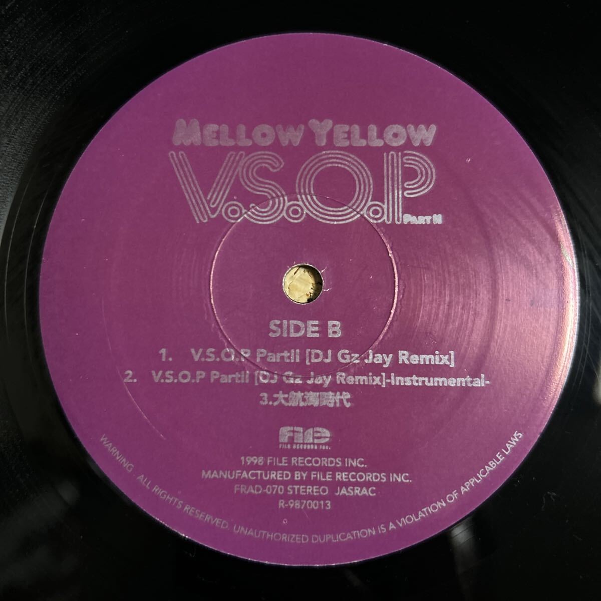 Mellow Yellow / V.S.O.P PART II / 日本語ラップ LP レコード_画像5