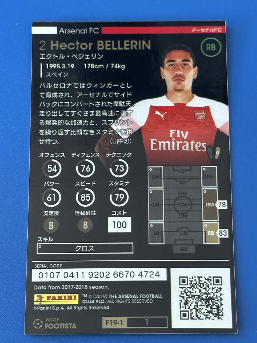 ◆WCCF FOOTISTA 2019 エクトル?ベジェリン Hector Bellerin Arsenal Spain RU前◆