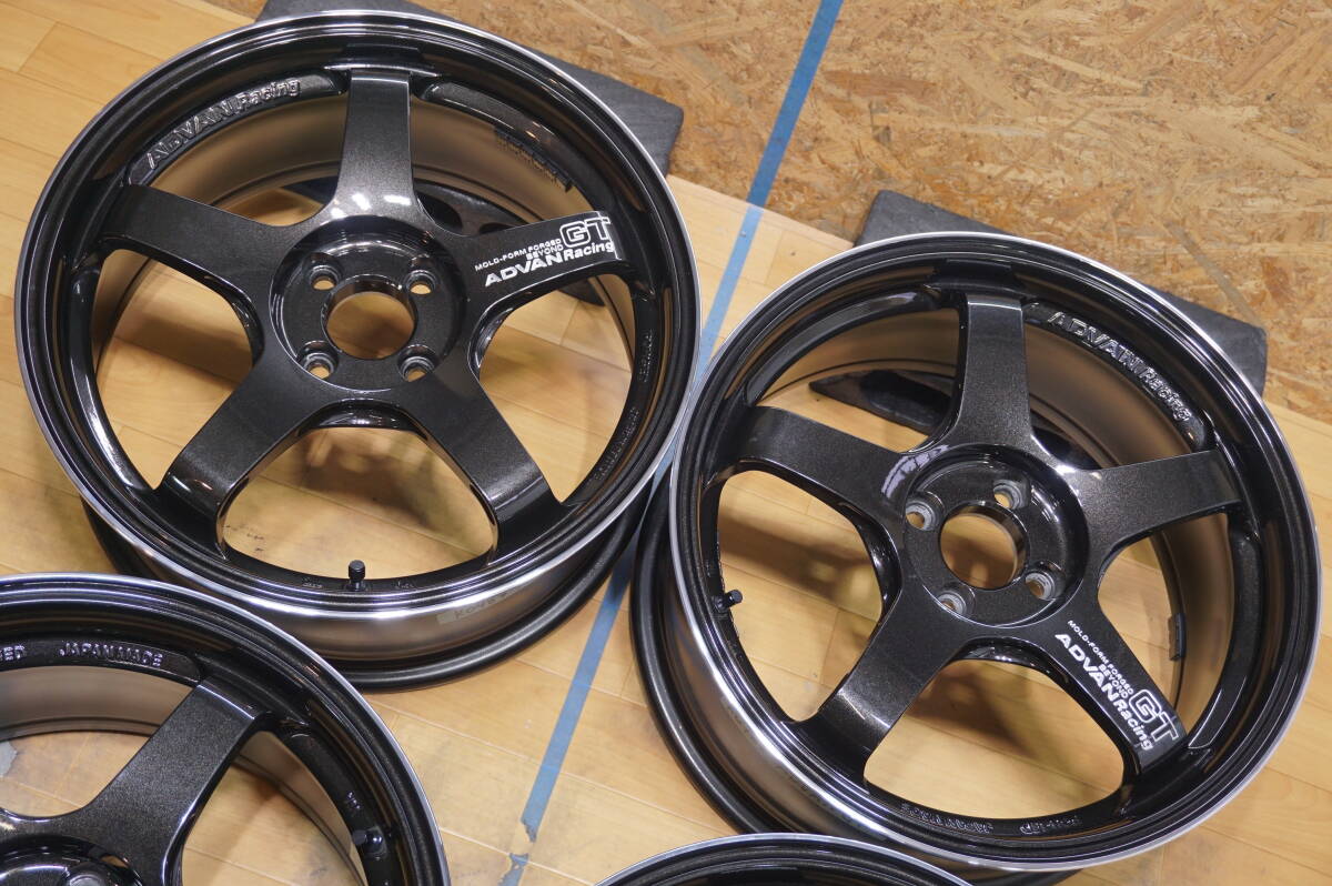 K0988【希少】ADVAN GT BEYOND 鍛造 ☆ PCD100 7.5J+38 コンパクトカー 軽量 アドバン_画像2