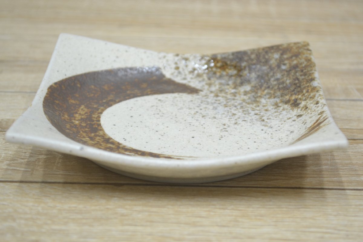 C2456■和風(fēng)正角皿　志野サビ刷毛正角皿　25客セット■業(yè)務(wù)用和食器■旅館?ホテル?割烹?和食レストラン