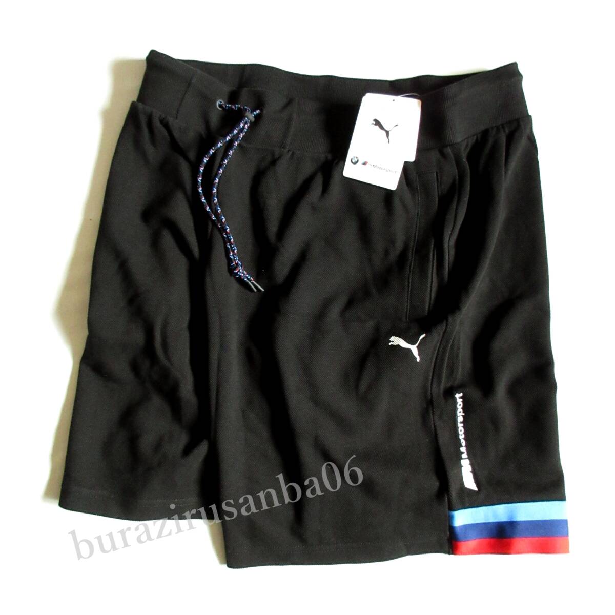 US/L 日本XL相当◆未使用 定価9,350円 プーマ PUMA×BMW コラボ 春夏 ハーフパンツ BMWコレクション モータースポーツ 596090 黒 ブラック_画像3