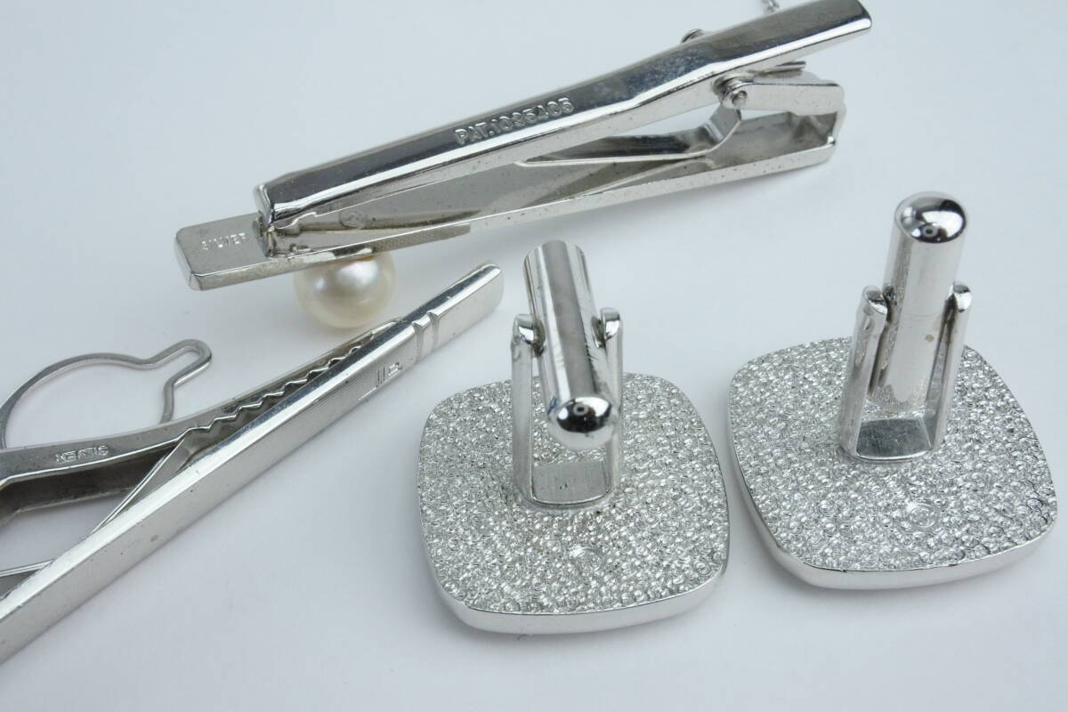 銀 製(SILVER 純銀sterling刻印あり) ネクタイピン 指輪  カフス等12点 86g ☆ 中古保管品_画像5