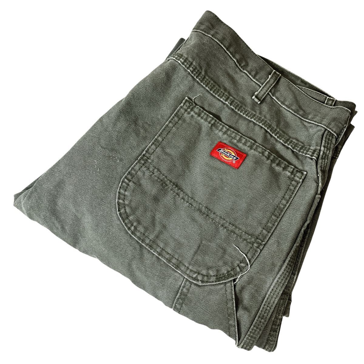 Dickies ディッキーズ ペインターパンツ ダックパンツ ワークパンツ ビッグシルエット 色褪せ フェード 古着ダック地 W38 L34_画像1