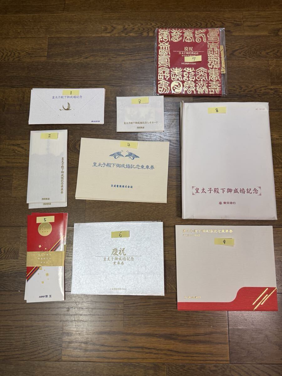 皇太子殿下御成婚記念乗車券□36社フルセット（一覧表つき）