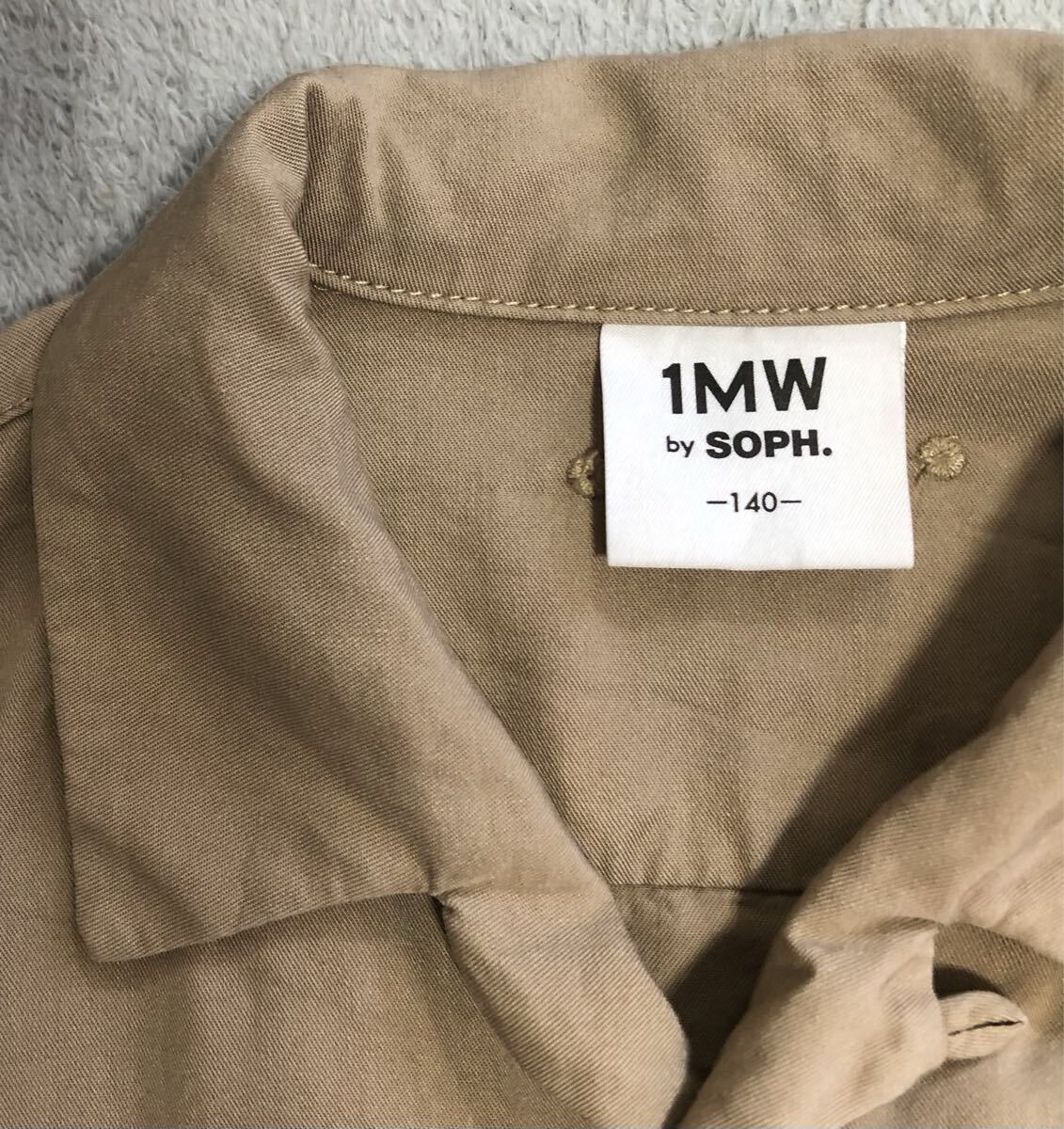 1MW by SOPH. ソフ GU ジーユー コラボ 半袖シャツ 140 ベージュオープンカラーシャツ 子供服 男女兼用 男の子 ボーイズ 女の子 ガールズ