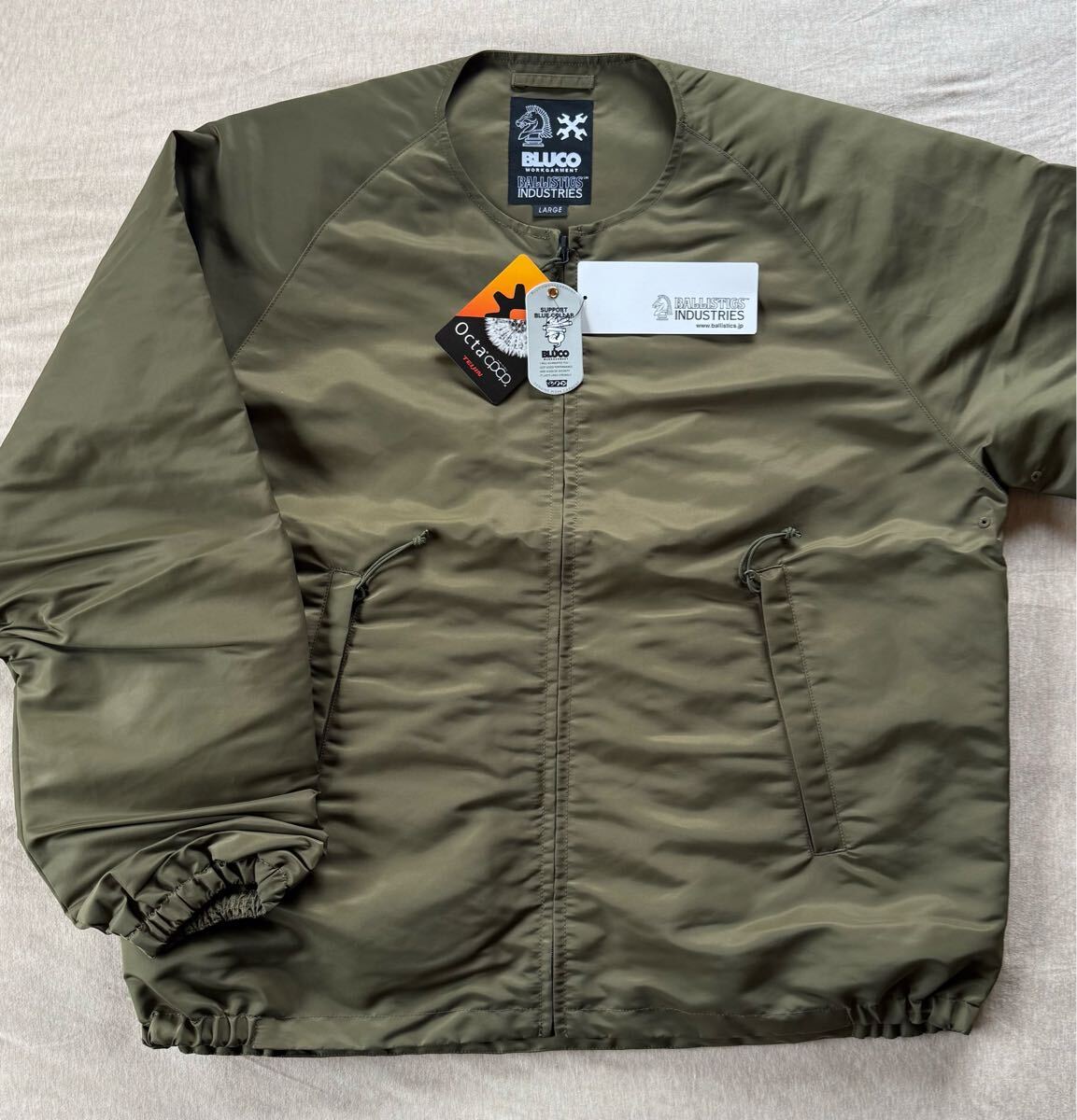 L新品 BALLISTICS × BLUCO オクタ フリース ジャケット ブルゾン クルーネック インナー ブルコ バリスティクス メンズ オリーブ カーキ_画像1