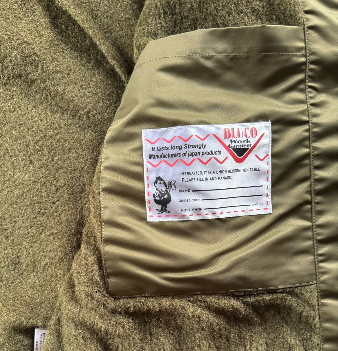 L新品 BALLISTICS × BLUCO オクタ フリース ジャケット ブルゾン クルーネック インナー ブルコ バリスティクス メンズ オリーブ カーキ_画像6