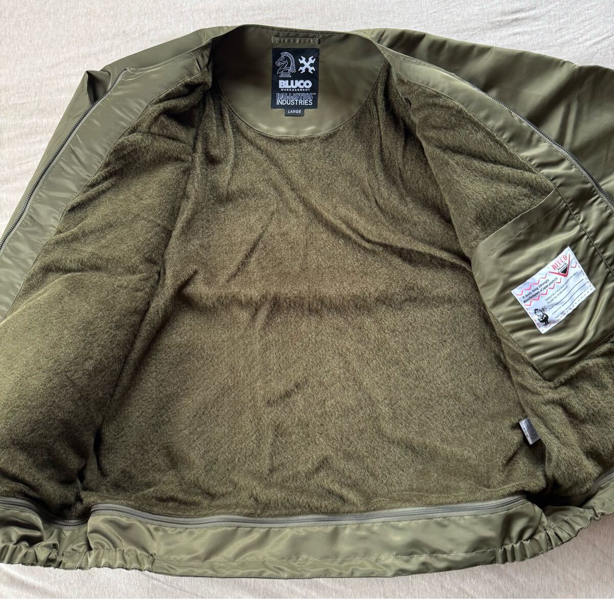 L新品 BALLISTICS × BLUCO オクタ フリース ジャケット ブルゾン クルーネック インナー ブルコ バリスティクス メンズ オリーブ カーキ_画像5
