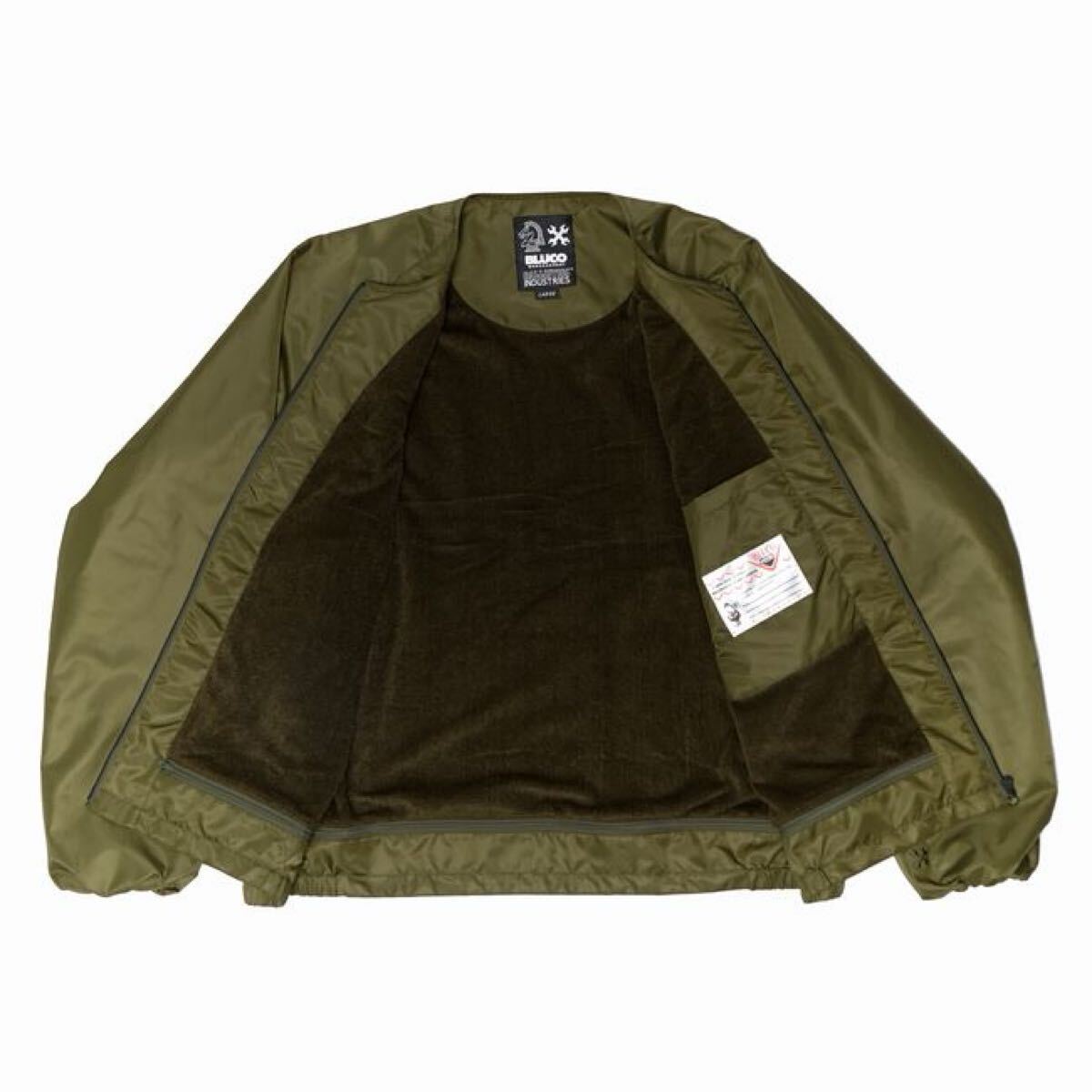 L新品 BALLISTICS × BLUCO オクタ フリース ジャケット ブルゾン クルーネック インナー ブルコ バリスティクス メンズ オリーブ カーキ_画像9
