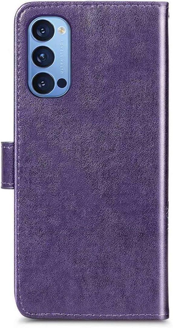 OPPO Reno 4 Pro ケース PUレザー 保護ケース エンボスフラワー_画像6
