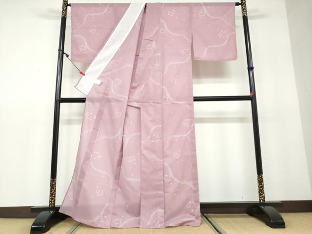 平和屋着物＊夏物 小紋 絽 舞花文 洗える着物 未使用 DAAV4150udの画像3