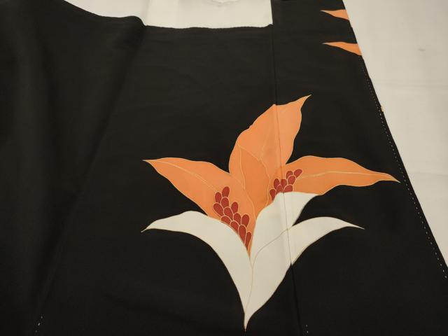 平和屋着物■豪華黒留袖　駒刺繍　草花文　金銀糸　正絹　逸品　AAAY4011ru_画像6