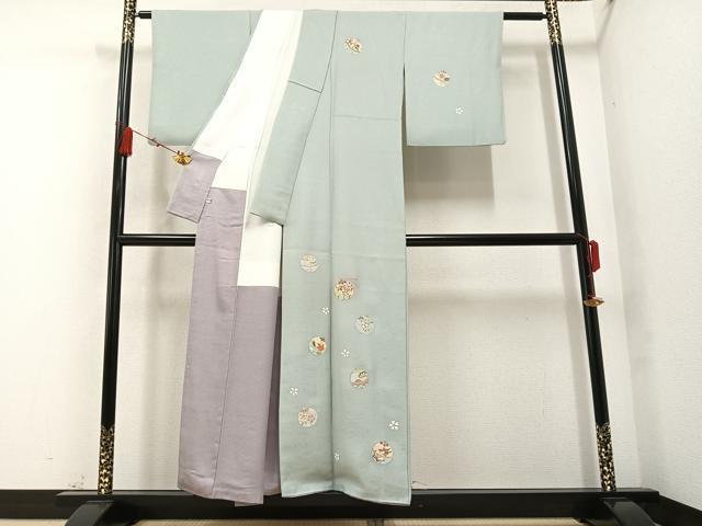 《京都一輝堂》【2000円～】【着物】 洗える着物 小紋 縮緬 大正ロマン 花文様 身丈約169cm 裄丈約67cm 23Z-1056 2025年最新Yahoo!オークション -着物 小紋 飛び柄の中古品・新品・未