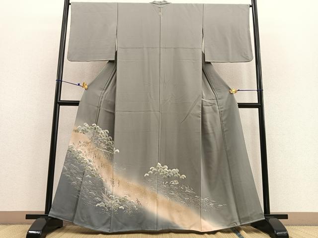 平和屋着物■豪華色留袖 浜松人物風景文 暈し染め 金彩 正絹 逸品 BAAU7425gt_画像1